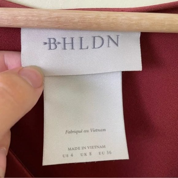 BHLDN Louisa Satin Charmeuse Midi Dress in Cinnamon Rose SIZE 4 - Picture 9 of 12